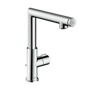 hansgrohe AXOR Uno Select mezclador de lavabo 220 con juego de desagüe, 160mm de proyección, 45016000, Color: cromado