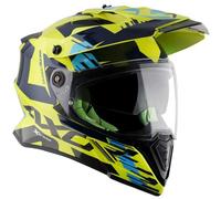 AXOR X-Cross Dual Designed X1 Amarillo Fluor - Casco de Moto Trail Adventure, Off Road con Visor Solar Homologado ECE 22.06 (XL)