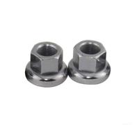 Axorafow 1 Tuercas de eje de buje de riel de acero cromado M10 fijas y individuales - Brida con arandela integrada, diámetro exterior de 22 mm, compatible con buje trasero