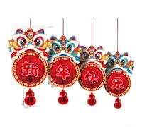 Axorafow Adorno de papel de Año Nuevo Chino 2026, decoración colgante del año del caballo con motivos Fu y Xi, tienda, hogar, fiesta, techo, pared, exhibición, rojo, 27 cm (A)