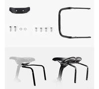 Axorafow Bolsa de sillín de bicicleta de aleación de aluminio para barra estabilizadora, soporte trasero impermeable con soporte integrado para botella de agua de 15 x 12 x 10 cm, compatible con