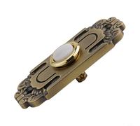 Axorafow Botón de timbre con cable de bronce antiguo con luz LED integrada, botón de metal resistente a la intemperie para puerta delantera o abridor de puerta de garaje, 3.15 x .3 pulgadas CC 12-24 V