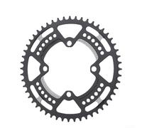 Axorafow Cadena de bicicleta de 44 a 52t 104bcd 8 o 9 o 10 o 11 anillo de cadena única de aleación de aluminio con agujeros de perno sin ranura compatible con bielas (48T)