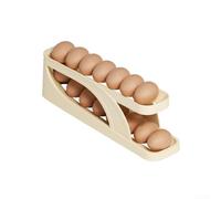 Axorafow Caja de almacenamiento automática de huevos estilo deslizante para puerta de refrigerador, soporte de plástico de doble capa de gran capacidad para 24 huevos, organización de cocina que