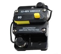 Axorafow Disyuntor de circuito de 60 amperios para motores de arrastre Minn Kota de 60 V, grado marino de reinicio manual con construcción de acero inoxidable y tapa impermeable para barco RV