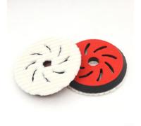 Axorafow Fibra de esmaltes seguros para pelusas y disco de arcilla natural de 125 mm de 5 pulgadas con respaldo de esponja, cera baja, almohadilla de pulido de lana, detalles de pulido