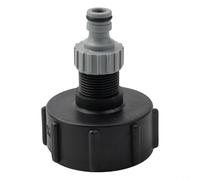 Axorafow IBC Tanque de 3/4 pulgadas con grifo 1000L, conector de rosca gruesa S60x6, latón o válvula de salida, contenedor de almacenamiento de jardín (conector)