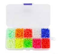 Axorafow Juego de 1000 cuentas de pesca flotantes que brillan en la oscuridad, huevos de cebo para pesca en el mar, señuelos luminosos para carpas que tienen cuentas redondas centrales de 5 mm en caja