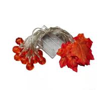 Axorafow Luces de hadas de Halloween de otoño de 6 m, 40 LED de calabaza para hojas de luces de cadena operadas con alambre blanco, decoración del hogar, jardín, fiesta, chimenea para ventana