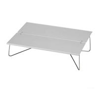 Axorafow Mesa de camping de aleación de aluminio, mesa plegable al aire libre para camping, picnic, pesca, barbacoas, portátil, 395 g, compacta, 29,8 x 10,5 x 0,8 cm cuando está plegada