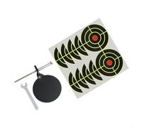 Axorafow Objetivo giratorio para entrenamiento, redondo, resistente, 5 mm, acero inoxidable, con pegatinas, 10 unidades, dispositivo de práctica portátil para reinicio al aire libre