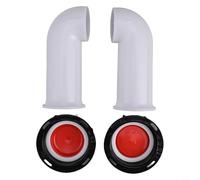 Axorafow Paquete de 2 boquillas de salida de contenedores IBC de 90 grados, 60 mm, equipo de riego de jardín, extensión de válvula de polipropileno blanco