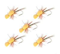 Axorafow Paquete de señuelos flotantes para trucha, salmón, róbalo, 5 flotabilidad, imitación de tener para gancho de espuma de carbono de primera calidad, cuerpo de acero, extra mosca mayfly