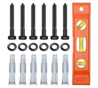 Axorafow Perno de acero o paredes de hormigón Soportes de nivel Pernos de retraso con anclajes Tv y Bubble TV Arandelas de pared Kit de hardware M8x65mm 304