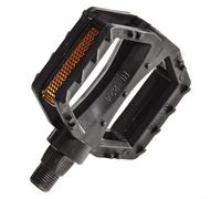 Axorafow Placas de acero para niños, rodamientos de rosca plana negra, cuerpo ABS de 12 mm/14 mm, antideslizante, para pedales de bicicleta con pedales reflectantes sellados lubricados (1 par) (14 mm)