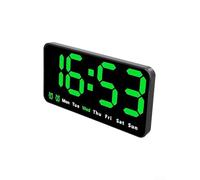 Axorafow Plus - Reloj despertador digital LED de alta definición con visualización de fecha o pared ajustable con brillo (verde)