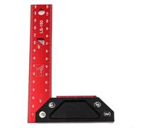 Axorafow Regla de medición de ángulo de aleación de aluminio de 45/90 grados, herramienta cuadrada de carpintero en forma de L con escala lateral dibujo preciso carpintería, rojo (150 mm)