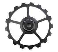 Axorafow Rueda de polea de cambio trasero de aleación de aluminio y cerámica, compatible con 10T - 17T, diámetro interior de 6 mm con anillos reductores de 4 mm/5 mm, negro (17T)