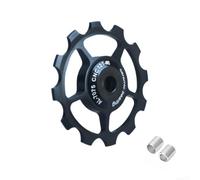 Axorafow Rueda de polea de cambio trasero de aleación de aluminio y cerámica, compatible con 10T - 17T, diámetro interior de 6 mm con anillos reductores de 4 mm/5 mm, negro (12T)