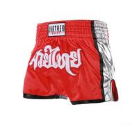 Axorafow Thai Fitness Training - Troncos portátiles de cintura para MMA, pantalones cortos de boxeo, unisex, elástico, transpirable, tejido deportivo - Muay (M-XXXL) (rojo)