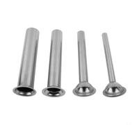 Axorafow Tubos de acero para rellenar salchichas, paquete de 4 boquillas de llenado, embudos manuales o molinillos de carne de 15 a 28 mm, herramientas aptas para lavavajillas (5,4 cm)