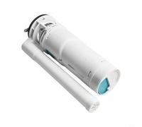 Axorafow Válvula de botón estándar de doble tubo de descarga del Reino Unido con desbordamiento ajustable con cable ABS, construcción de 25 cm de altura, compatible con cisternas blancas para inodoros