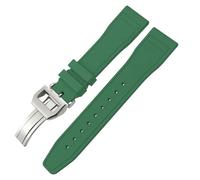 AXPTI 20 mm, 21 mm, 22 mm, correa de reloj FKM suave para IWC Big Pilot Portofino TOP GUN herramientas de correa de reloj de goma natural (color: cuadrado verde, tamaño: 22 mm)