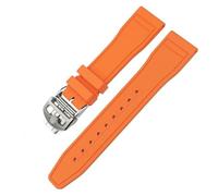 AXPTI Correas de reloj FKM de fluororubber suave de 22 mm para IWC Big Pilot Portofino TOP GUN Correa de reloj de caucho natural de 21 mm y 20 mm (Color: naranja redondo, tamaño: 21 mm)