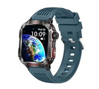 AXPTI For Huawei Smart watch For Xiaomi Military GPS Smart Watch Men Flashlight Compass Waterproof Outdoor Sport Tracker Bluetooth Call Smart watch(Blue silicone belt)