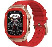 AXPTI Funda resistente de acero inoxidable con correa de silicona, para Apple Watch Series 8, 7, 6, 5, 4, 44/45 mm, correa deportiva de silicona de aleación de alta gama (K,45 mm)