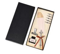 AXPTI Juego de pluma de caligrafía vintage con mango de pluma de 2/5 puntas, juego de tinta de escritura de pluma estilográfica, regalo de cumpleaños y Navidad (5 puntas, rosa)
