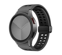 AXPTI Silicone Strap for Samsung Watch 4/5/6 40 44mm 5 Pro 45mm Band Magnetic Buckle Galaxy Watch 4/6Classic 42 43MM 46 47MM Watchbands(Gray black,Watch 6Classic 43 47)