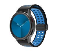 AXPTI Silicone Strap for Samsung Watch 4/5/6 40 44mm 5 Pro 45mm Band Magnetic Buckle Galaxy Watch 4/6Classic 42 43MM 46 47MM Watchbands(Black blue,Watch 5Pro 45mm)