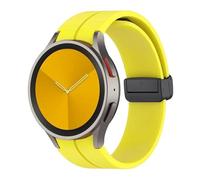 AXPTI Silicone Strap for Samsung Watch 4/5/6 40 44mm 5 Pro 45mm Band Magnetic Buckle Galaxy Watch 4/6Classic 42 43MM 46 47MM Watchbands(Light yellow,Watch 4Classic 42 46)