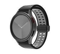 AXPTI Silicone Strap for Samsung Watch 4/5/6 40 44mm 5 Pro 45mm Band Magnetic Buckle Galaxy Watch 4/6Classic 42 43MM 46 47MM Watchbands(Black gray,Watch 4Classic 42 46)