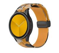 AXPTI Silicone Strap for Samsung Watch 4/5/6 40 44mm 5 Pro 45mm Band Magnetic Buckle Galaxy Watch 4/6Classic 42 43MM 46 47MM Watchbands(Camo yellow,Watch 4Classic 42 46)