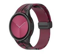 AXPTI Silicone Strap for Samsung Watch 4/5/6 40 44mm 5 Pro 45mm Band Magnetic Buckle Galaxy Watch 4/6Classic 42 43MM 46 47MM Watchbands(Camo wine red,Watch 4Classic 42 46)