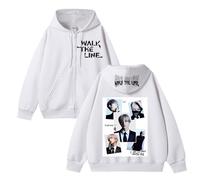 AXQAJL Walk The Line Worldtour Sudadera con Capucha de algodón Suelta for Hombres y Mujeres(B-White,S)