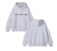 AXQAJL Walk The Line Worldtour Sudadera con Capucha de algodón Suelta Unisex con Cremallera for Hombres y Mujeres(A-Flower White,4XL)