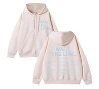 AXQAJL Walk The Line Worldtour Sudadera con Capucha de algodón Suelta Unisex for Hombres y Mujeres(A-Beige,L)