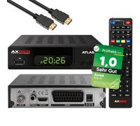 AXRED Atlas X1 + cable HDMI, receptor de satélite HD con función de grabación, Full HDTV, receptor de satélite digital para antena parabólica, TV satélite, receptores HD