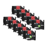 AXRMLVRD 5 uds 231 241 Negro sobre Blanco Cinta de Etiquetas de 12mm Compatible con Tz TZe-231 Tz-241 Tze-131 631 831 335 Maker(10PK Black on Red)