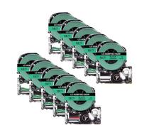 AXRMLVRD Cinta de Etiquetas 5PK 10PK 18mm SS18KW Compatible con Impresora Espon ST18KW SC18RW SC18YW SC18BW SC18GW LabelWorks LW-400 LW-600P(Black on Green)