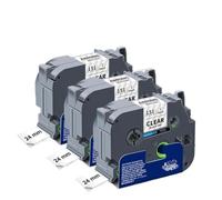 AXRMLVRD Cinta de Etiquetas Compatible con TZe251, 3 uds., TZe151, TZe451, TZe551, TZe651, TZe751, Compatible con Fabricante de Etiquetas(Black on Clear)