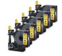 AXRMLVRD Cinta de Etiquetas Negra Compatible con impresoras de Etiquetas D1 45023 LabelPoint 100 350, Cinta estándar de 12mm X 7m, 5 uds.