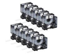 AXRMLVRD Cintas de Cintas de Etiquetas 5 10PK 9 mm 12 mm 19 mm compatibles con Ind A18444 S0718600 Reemplazo para 1000 4200 6000(10PK Black on White)