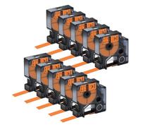 AXRMLVRD Cintas de Cintas de Etiquetas 5 10PK 9 mm 12 mm 19 mm compatibles con Ind A18444 S0718600 Reemplazo para 1000 4200 6000(10PK Black on Orange)