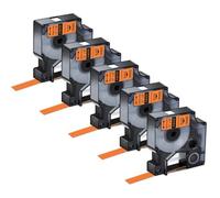 AXRMLVRD Cintas de Cintas de Etiquetas 5 10PK 9 mm 12 mm 19 mm compatibles con Ind A18444 S0718600 Reemplazo para 1000 4200 6000(5PK Black on Orange)