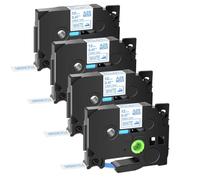 AXRMLVRD Cintas de Tela 3 10 Piezas compatibles con impresoras Tz TZe FA231 TZe FA3 TZe FA3R 12 mm Negro sobre Blanco(4PK Blue on White)