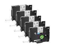 AXRMLVRD Cintas de Tubo termorretráctil, 5 uds., 6mm, 9mm, 12mm, 18mm, 24mm, Compatible con Impresora HSE-231 HSE-631(8.8mm White)